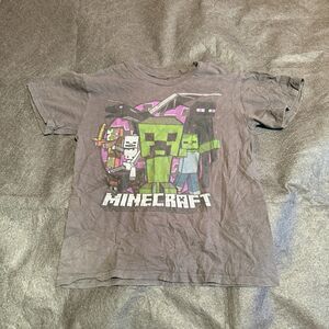 Mojang Minecraft Boys TShirt L Large 10/12 Brown Short Sleeve Tee Shirt